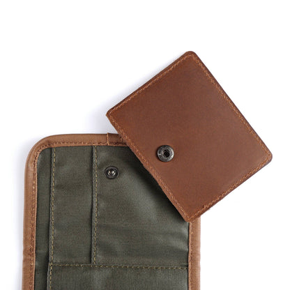 Coated Canvas Wallet in Army Green