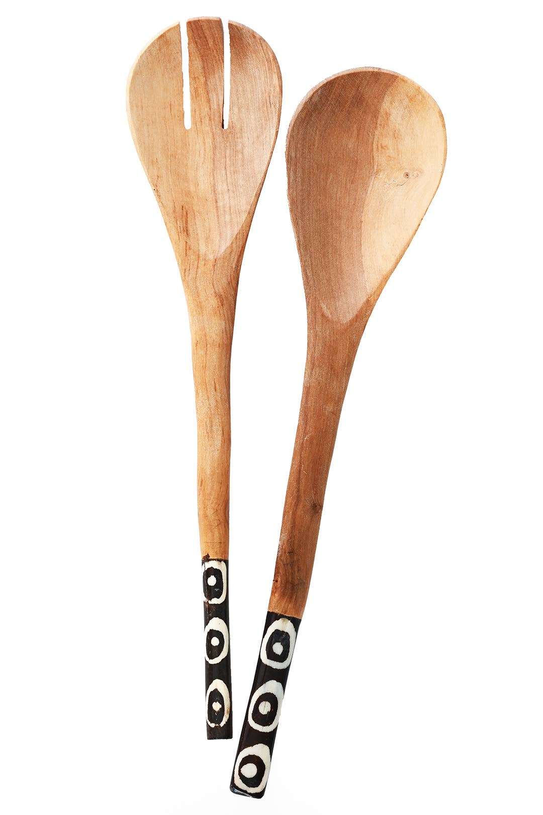 Olive Wood and Batik Bone Salad Servers