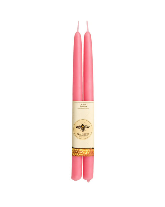 Set of Two Beeswax Taper Candles in Cherry Blossom