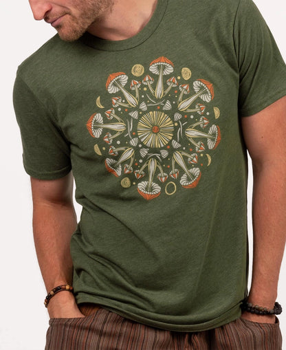 Mushroom Mandala T-Shirt in Green