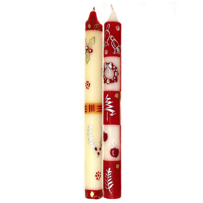 Kimeta Hand-Painted Taper Candles Pair