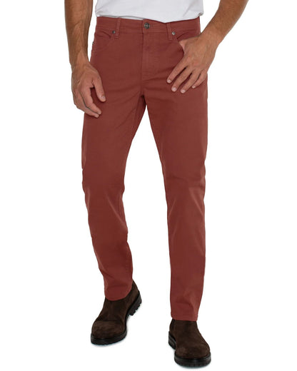 Modern Straight Chino Pant in Brick | Liverpool