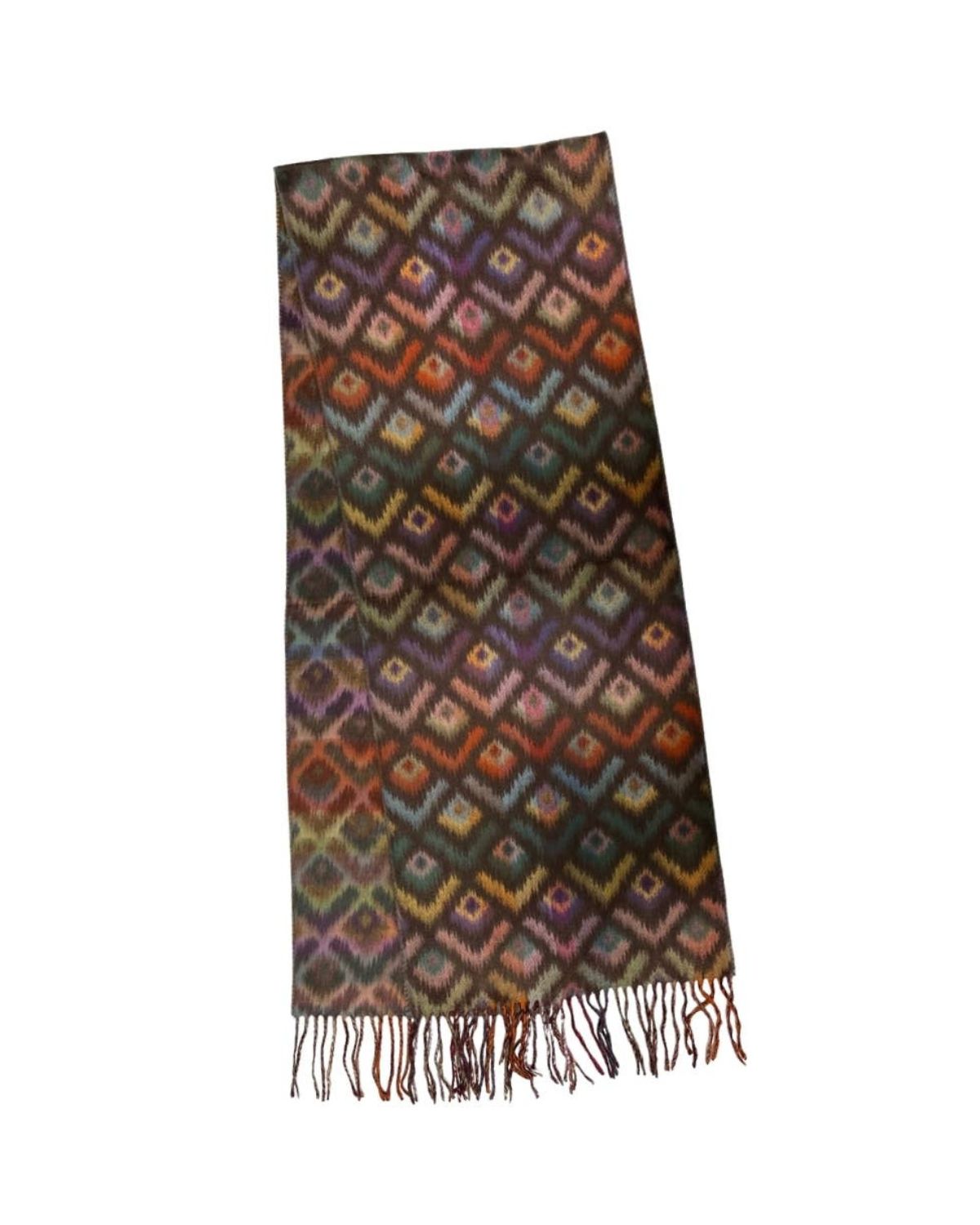 Peacock Feathers Cozy Scarf in Chocolate Multi