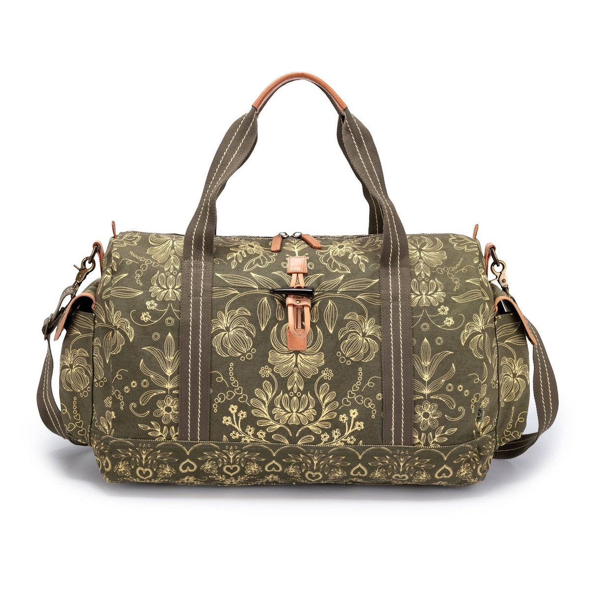 Valley and Sky Travel Bag in Olive & Cream