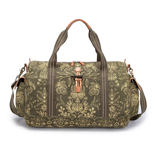 Valley and Sky Travel Bag in Olive & Cream