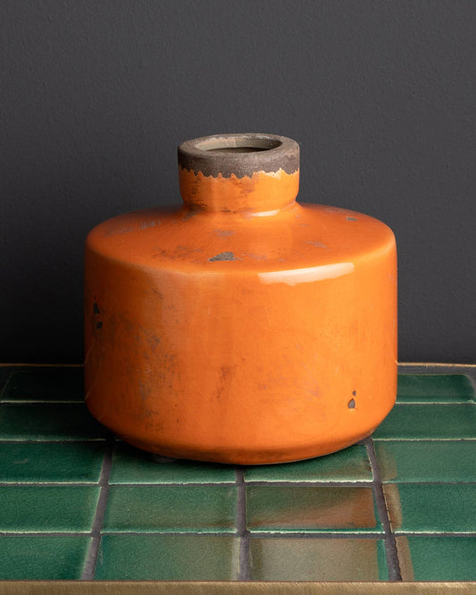 Wide Bottle Vase: Orange