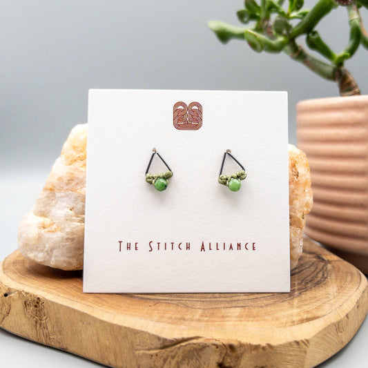Ruby Zoisite Stud Earrings