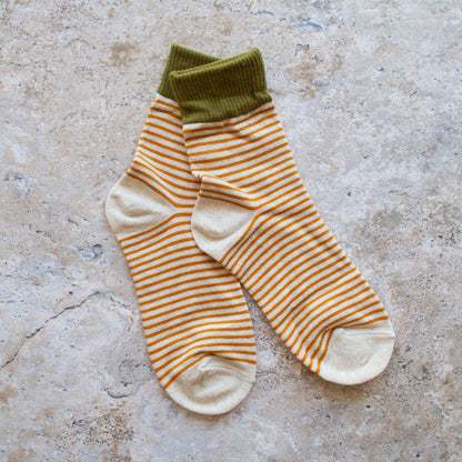 Olive & Oatmeal Striped Socks