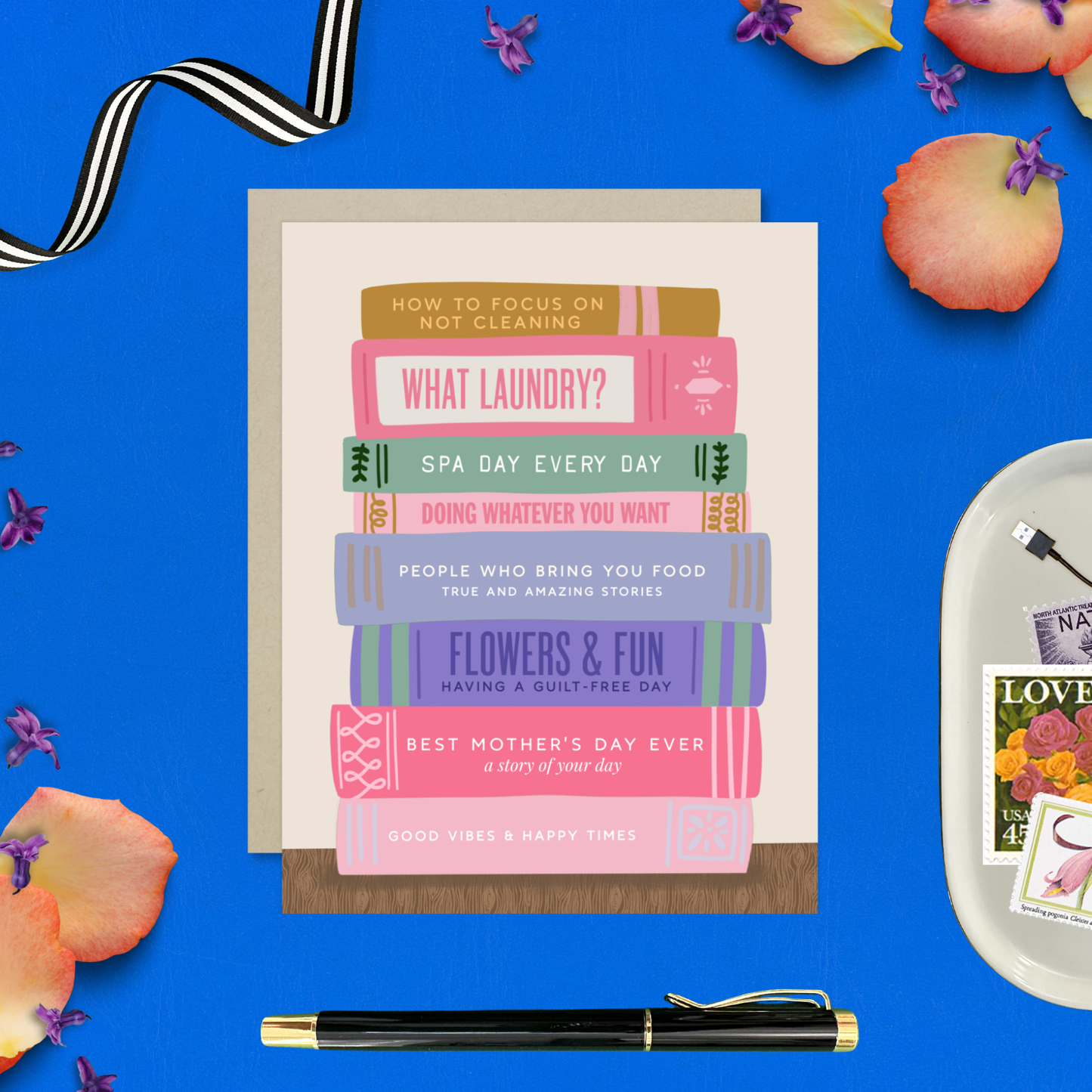 Mom Books Mother's Day Card