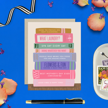 Mom Books Mother's Day Card