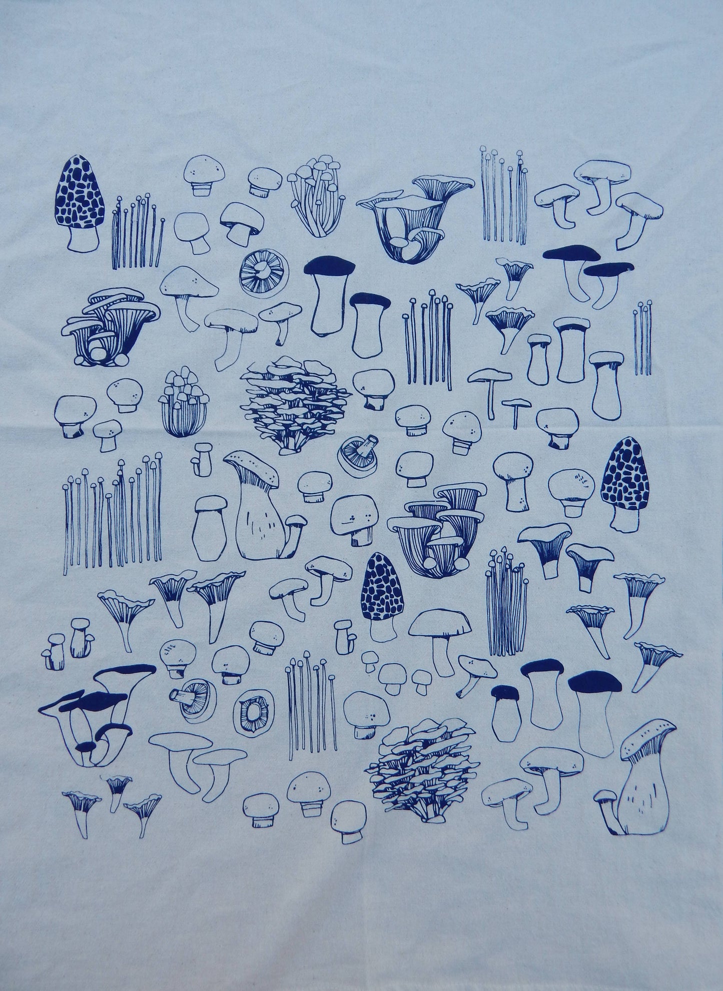 Mushroom Tea Towel in Navy