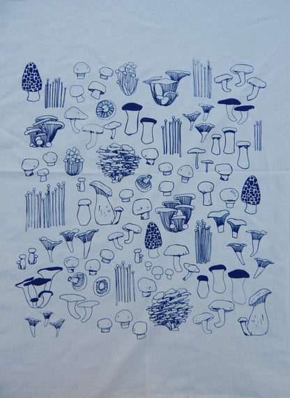 Mushroom Tea Towel in Navy
