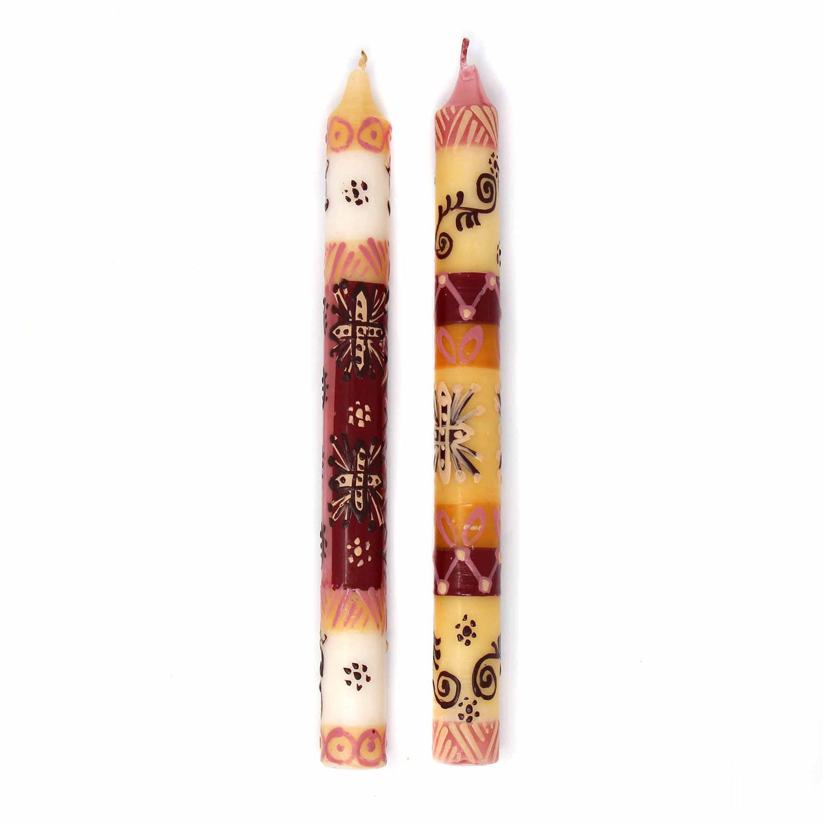 Halisi Hand Painted Taper Pair Candles