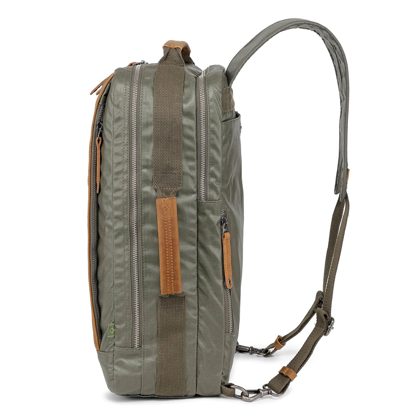Madrone Coated Canvas Backpack in Army Green