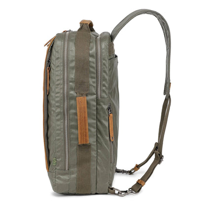 Madrone Coated Canvas Backpack in Army Green