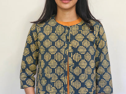 Reversible Anu Jacket in Navy | Yaza