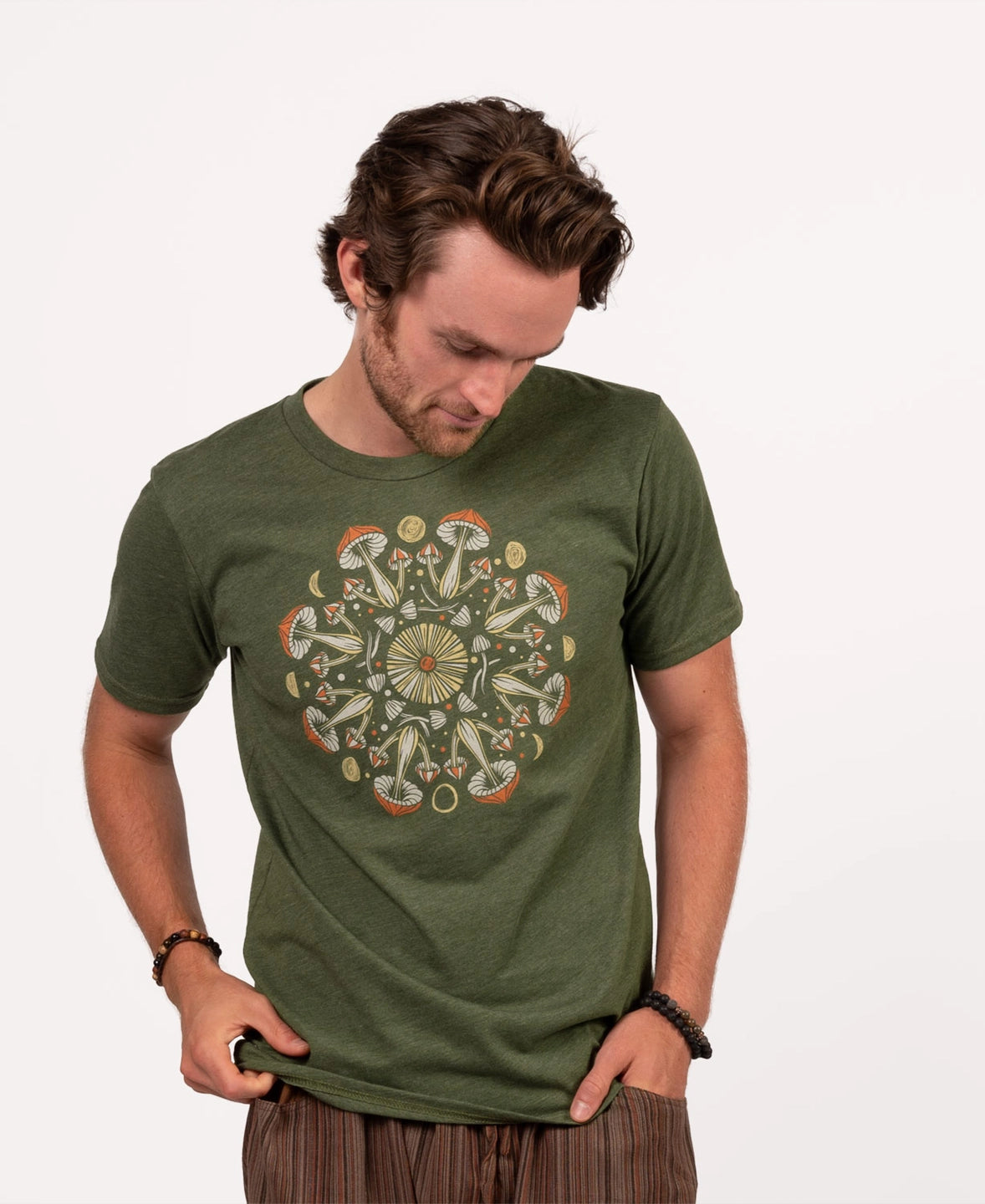 Mushroom Mandala T-Shirt in Green