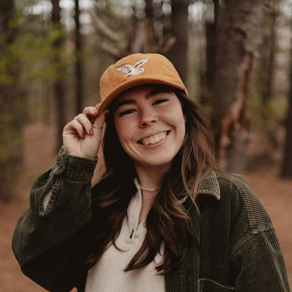 Barn Owl Corduroy Hat in Amber