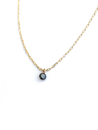 14k Gold Necklace with Black Diamond