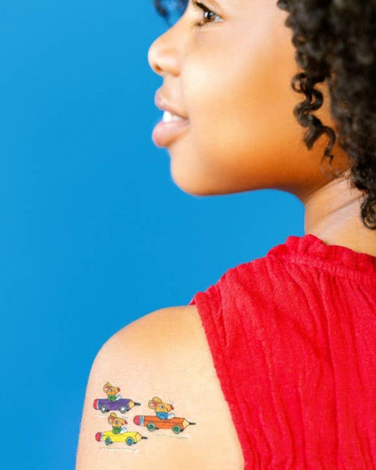 Pencil Cars Tattoo Pair