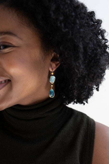 Blue Kyanite Double Drop Earrings | Austin Titus