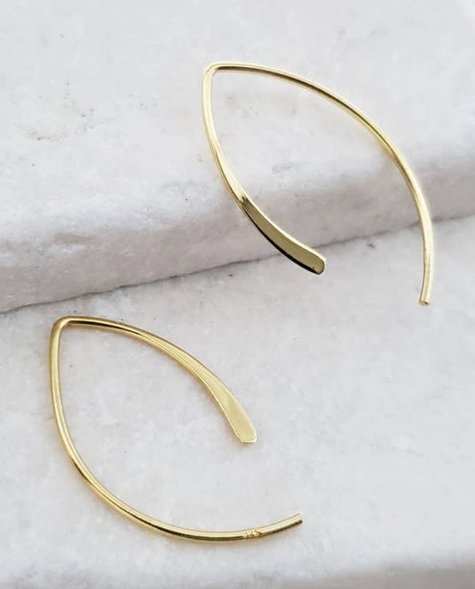 Gold Open Wishbone Earrings