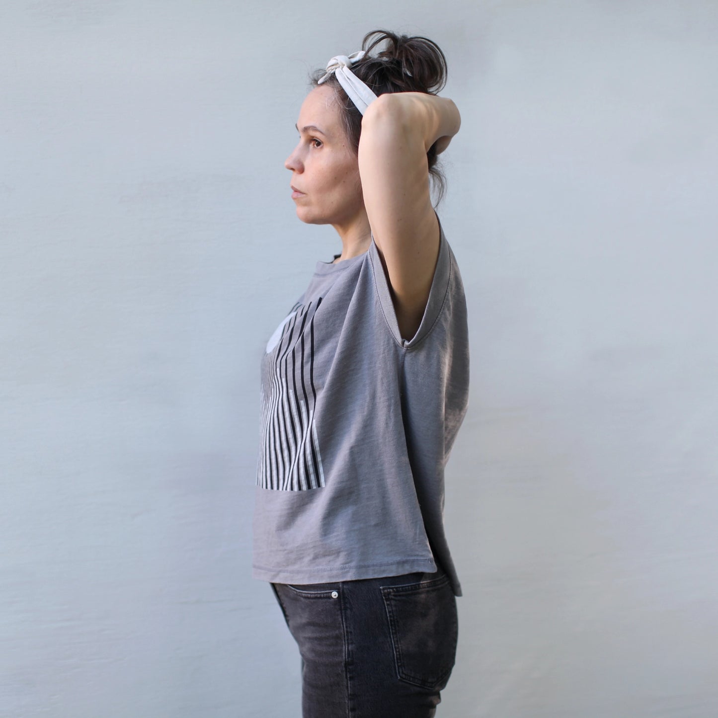 Alpine Boxy Tee in Gray
