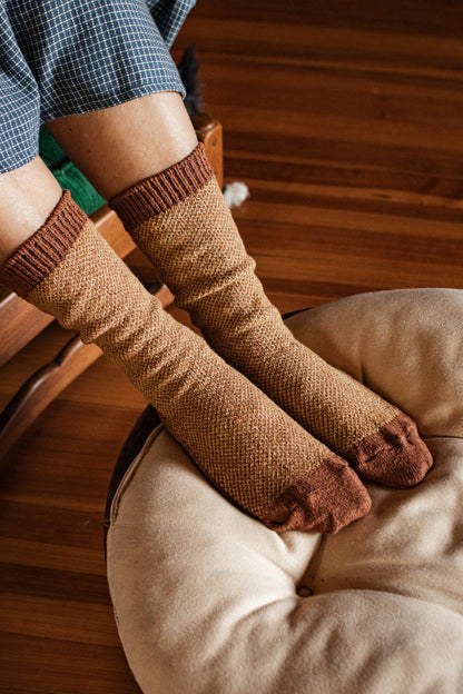 Helix Socks in Ochre