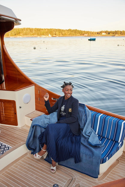 ChappyWrap Herringbone Navy Blanket