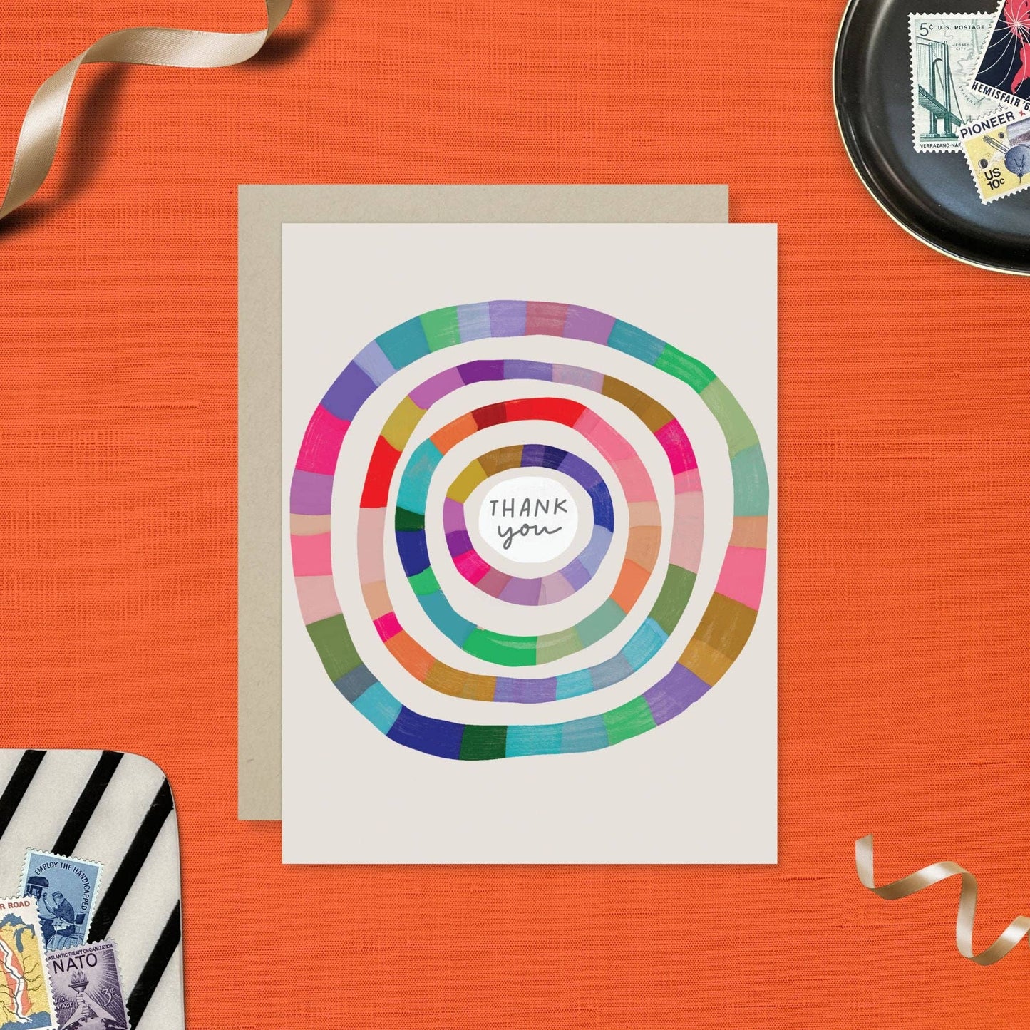 Colorful Rings Thank You Boxed Greeting Card Set