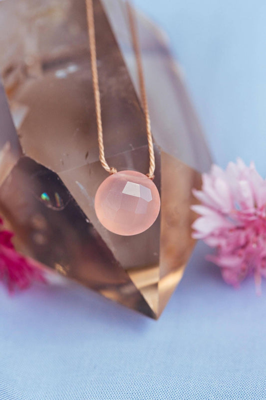 I Believe In You Pink Chalcedony Necklace