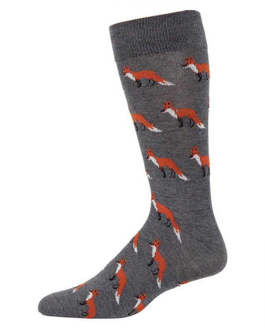 Gray Fox Cashmere Blend Crew Socks