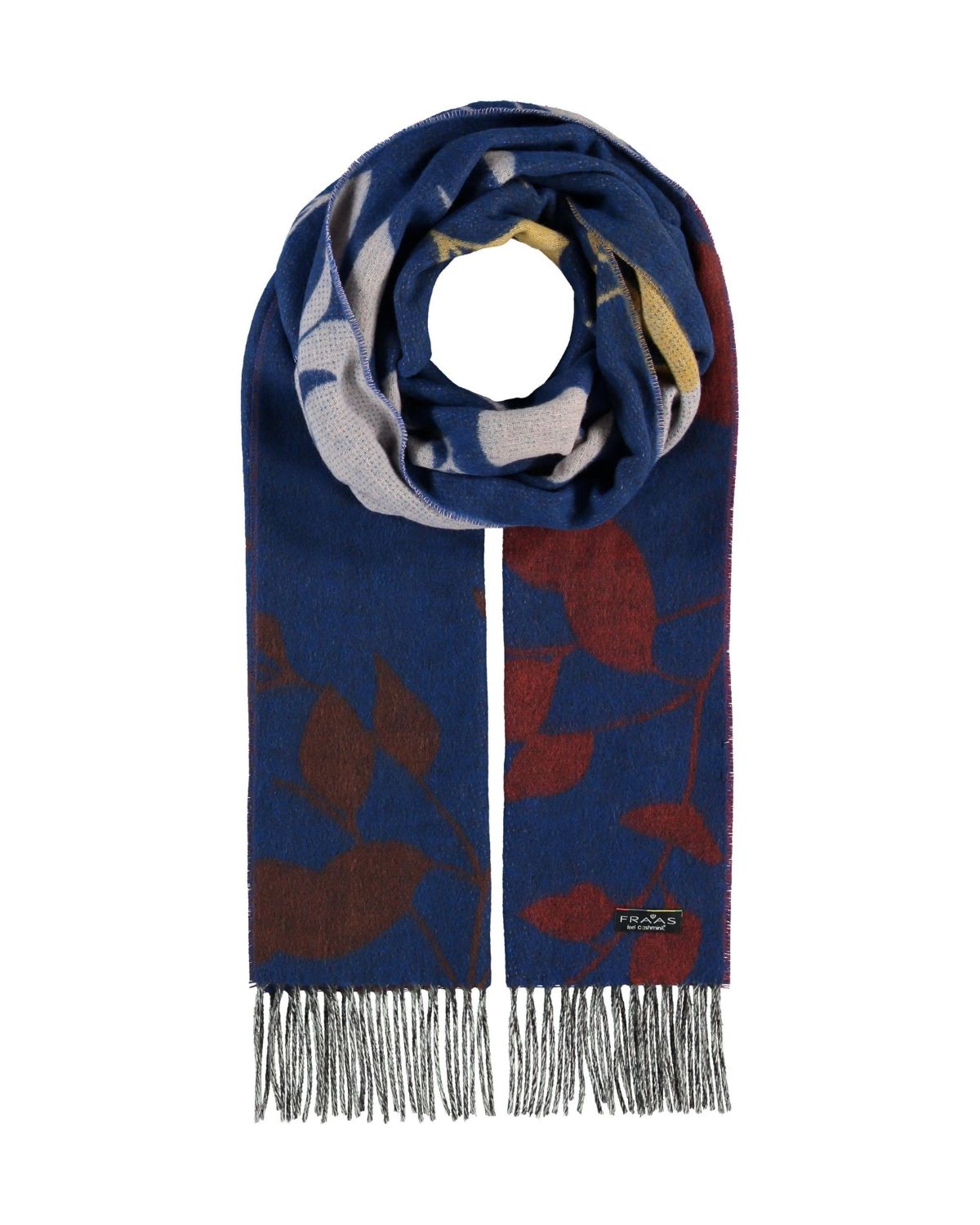 Falling Leaves Cozy Scarf in Royal Blue