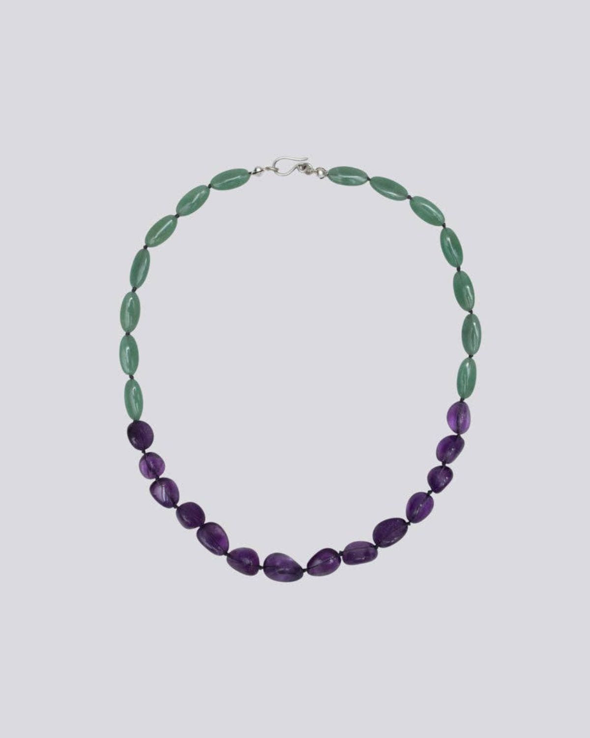 Knotted Amethyst and Aventurine Necklace
