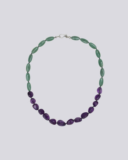 Knotted Amethyst and Aventurine Necklace