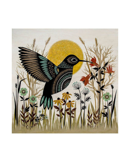 Humming In The Garden 8 x 8 Print