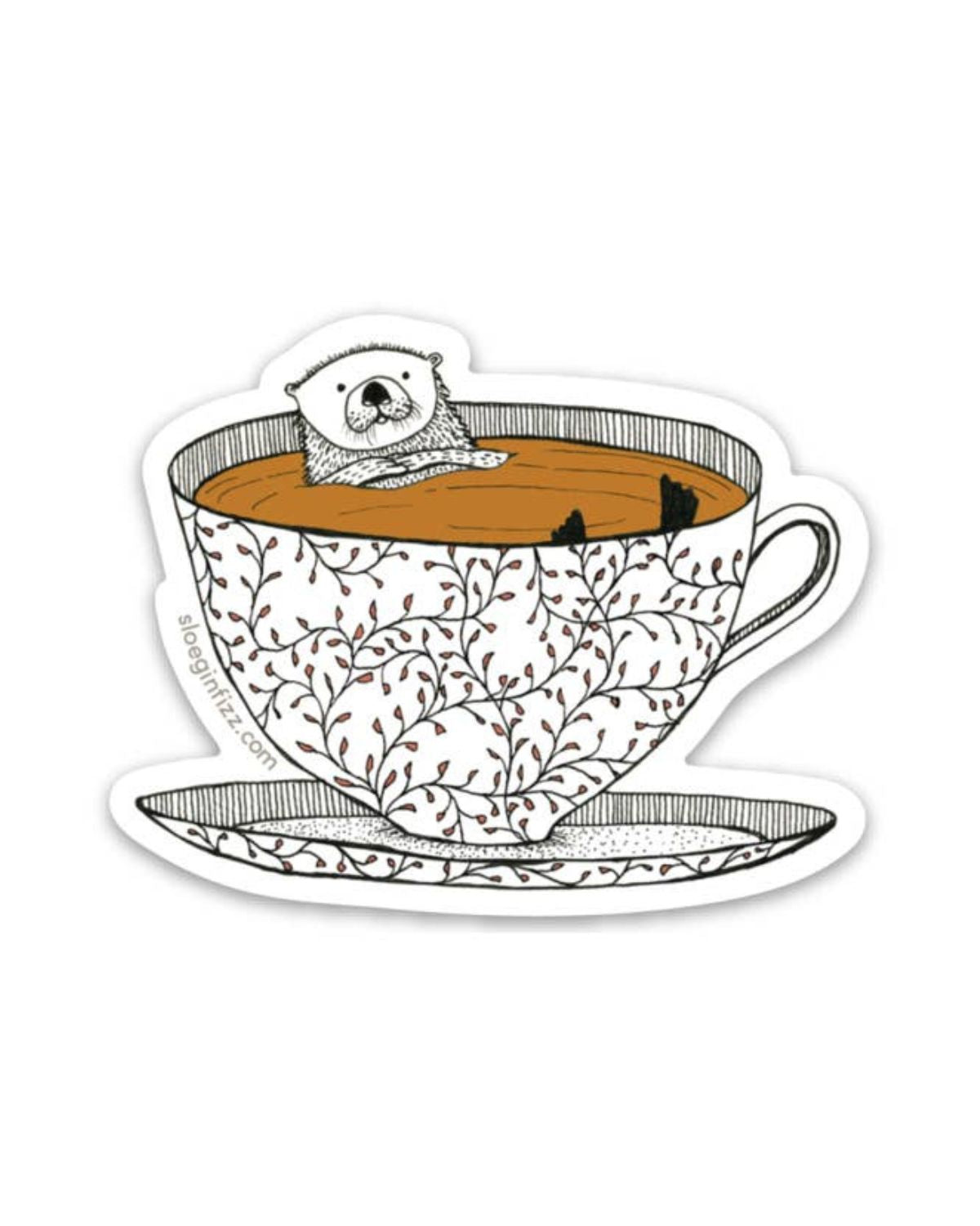 Tea Otter Vinyl Sticker