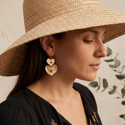 Brass Heart Earrings