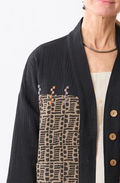 Rupashi Gauze Jacket in Cumin & Black