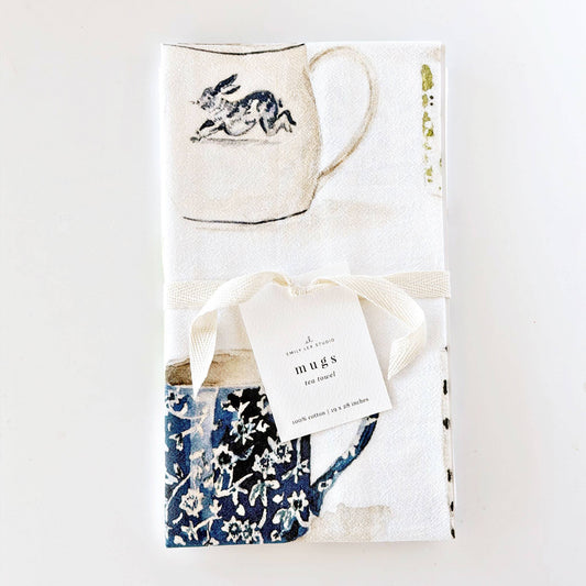 Mugs cotton flour sack tea towel