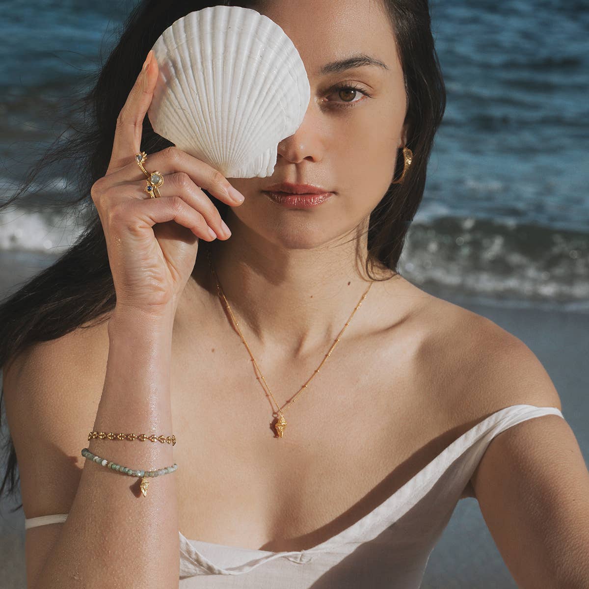 Gold Conch Shell Necklace
