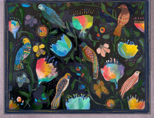 Bird & Flower Pattern Card