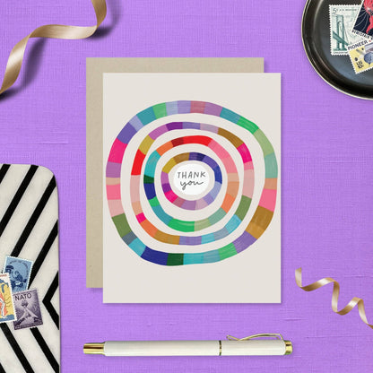 Colorful Rings Thank You Boxed Greeting Card Set