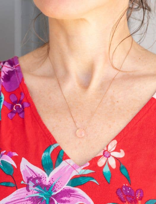 I Believe In You Pink Chalcedony Necklace