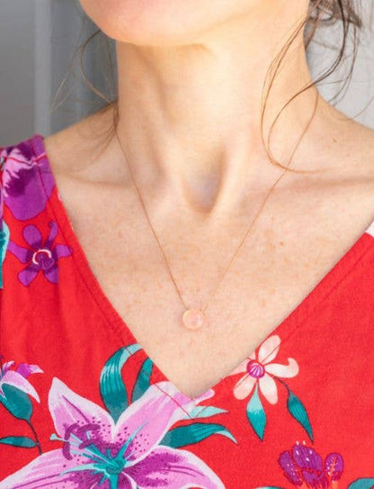 I Believe In You Pink Chalcedony Necklace