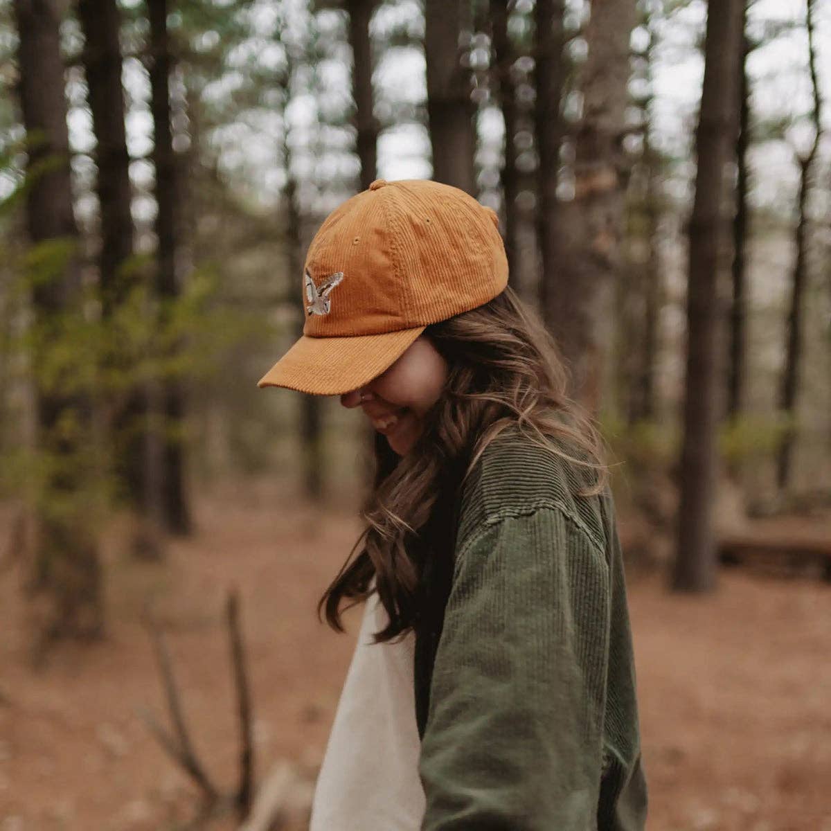 Barn Owl Corduroy Hat in Amber