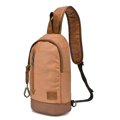 Coated Canvas Sling Bag in Burgundy