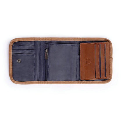 Coated Canvas Wallet in Navy