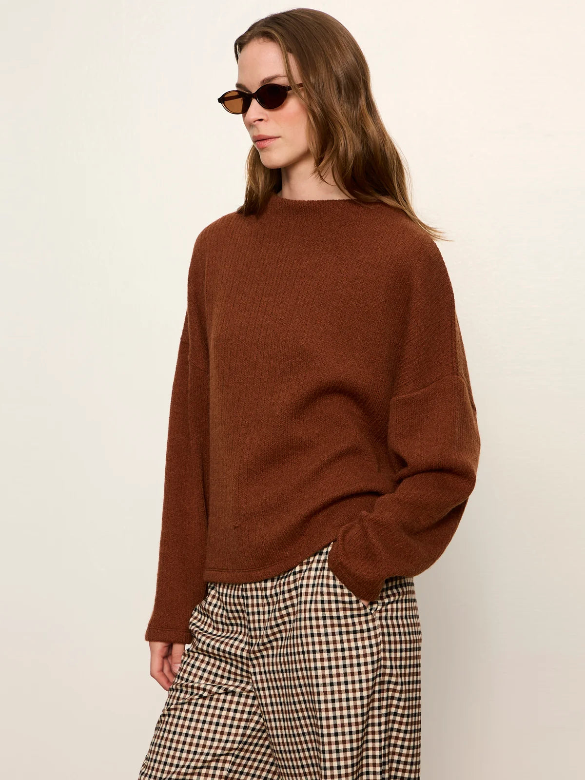 Ribbed Dolman Sweatshirt in Cocoa | Sanctuary