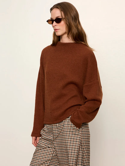 Ribbed Dolman Sweatshirt in Cocoa | Sanctuary